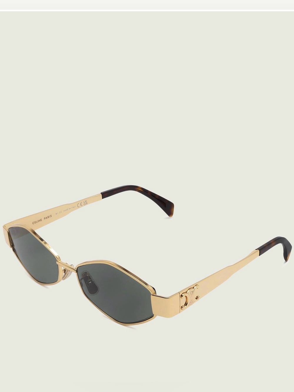 New Celine CL40254U 30N Sunglasses Gold Frame Geometric Shape Authentic - Picture 9 of 16
